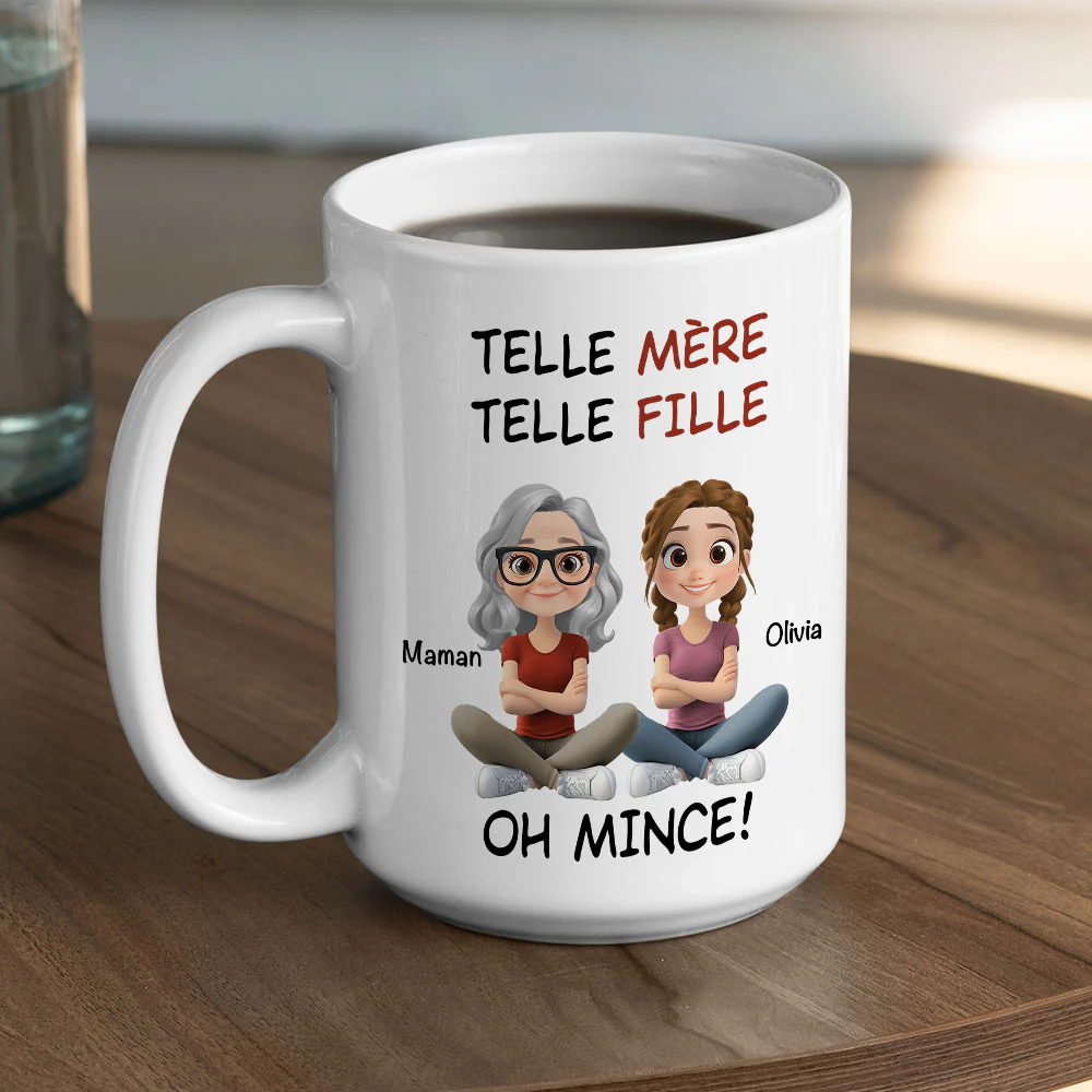 Telle Mère Telle Fille Style Dessin Animé - Mug À Café Personnalisé Et Sur Mesure - Image 5