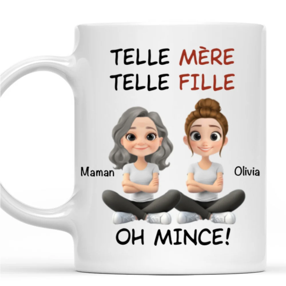 Telle Mère Telle Fille Style Dessin Animé - Mug À Café Personnalisé Et Sur Mesure - Image 7