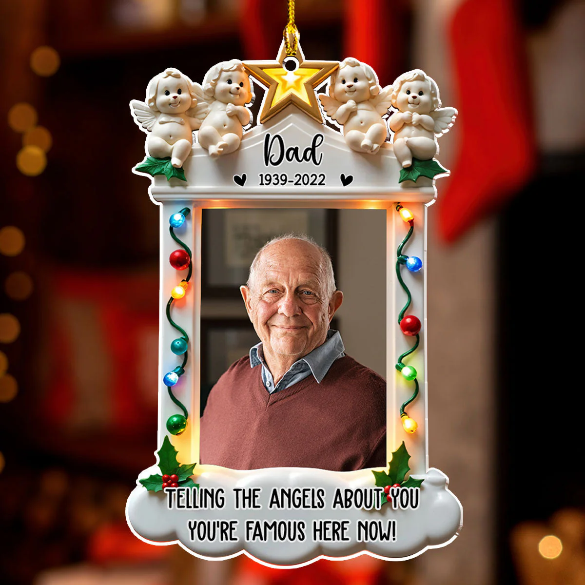 Telling The Angels About You - Personalized Custom Acrylic Ornament - Image 3