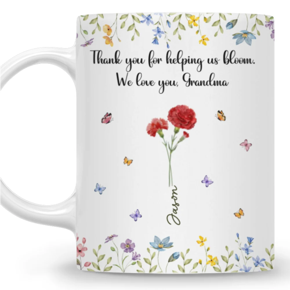 Thank For Helping Us Bloom - Personalized Custom Coffee Mug - Image 3