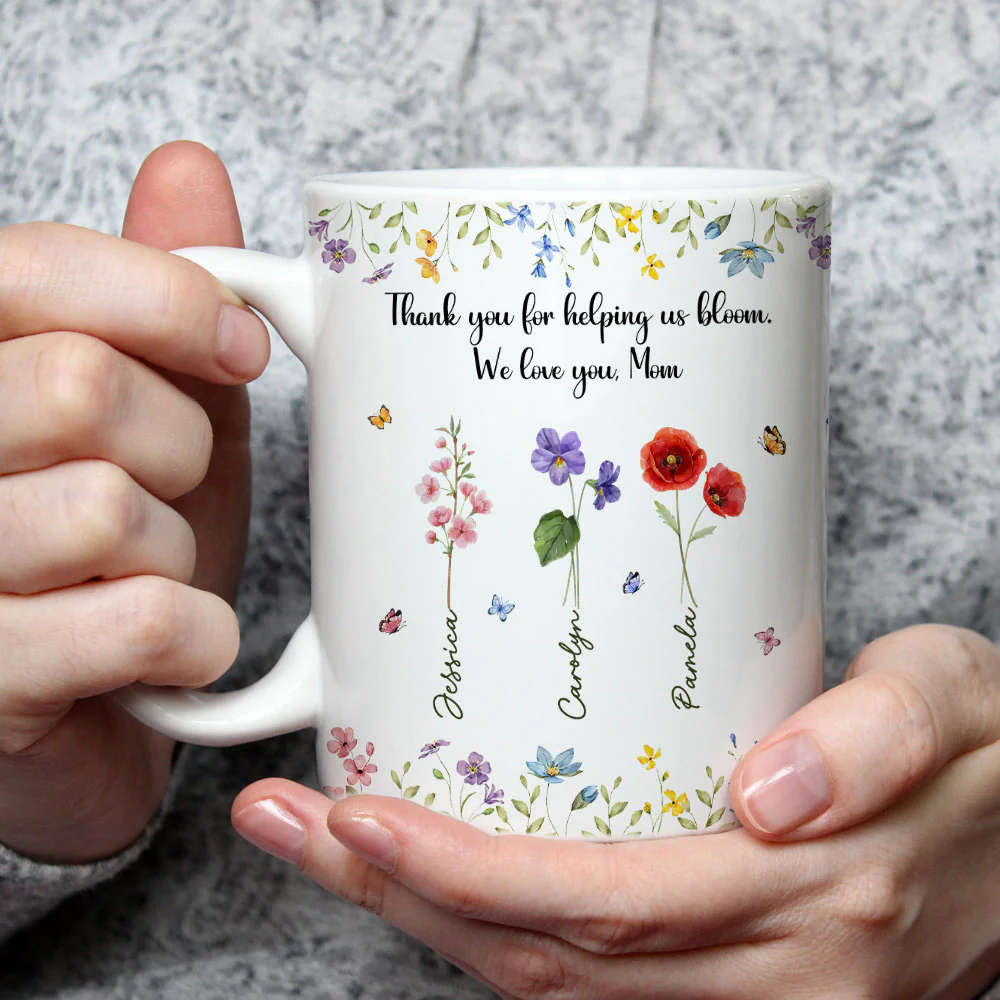 Thank For Helping Us Bloom - Personalized Custom Coffee Mug - Image 5