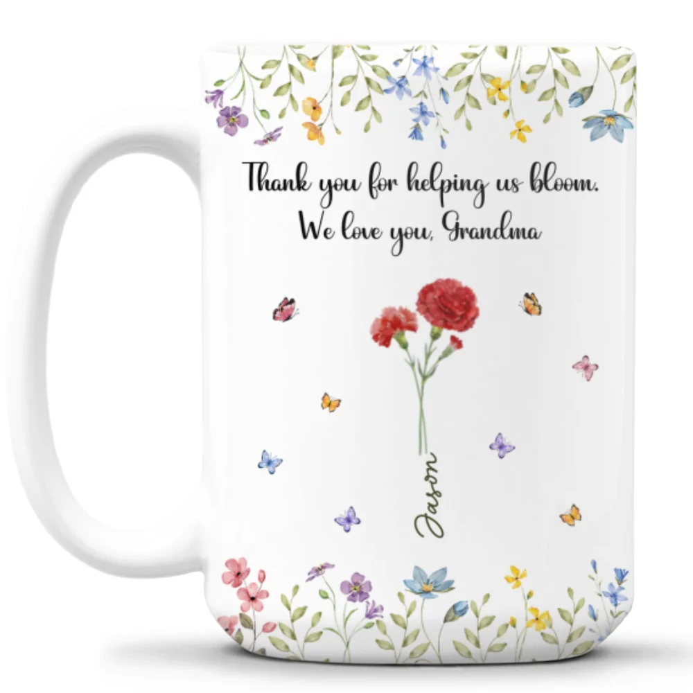 Thank For Helping Us Bloom - Personalized Custom Coffee Mug - Image 7