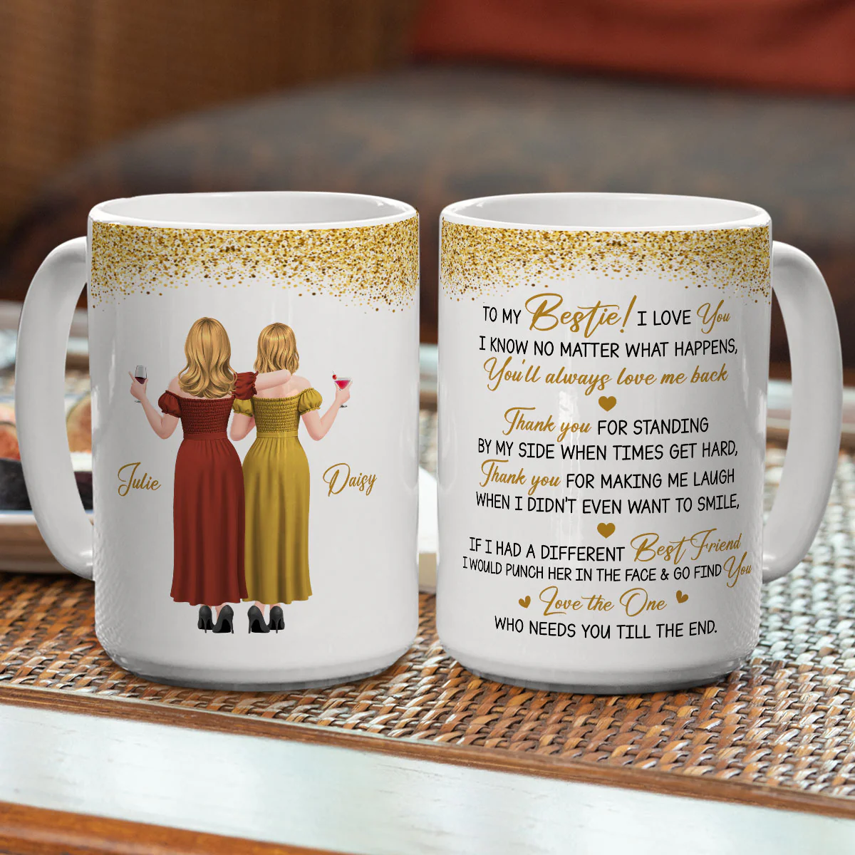 Thank For Standing By My Side Version 2 - Personalized Custom Coffee Mug - Image 4