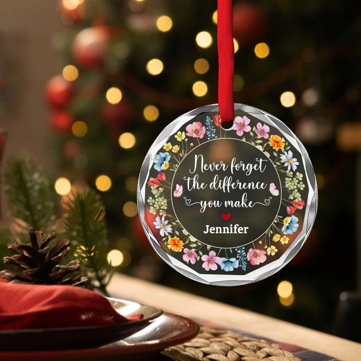 Thank You Coworker - Personalized Custom Glass Ornament - Image 3
