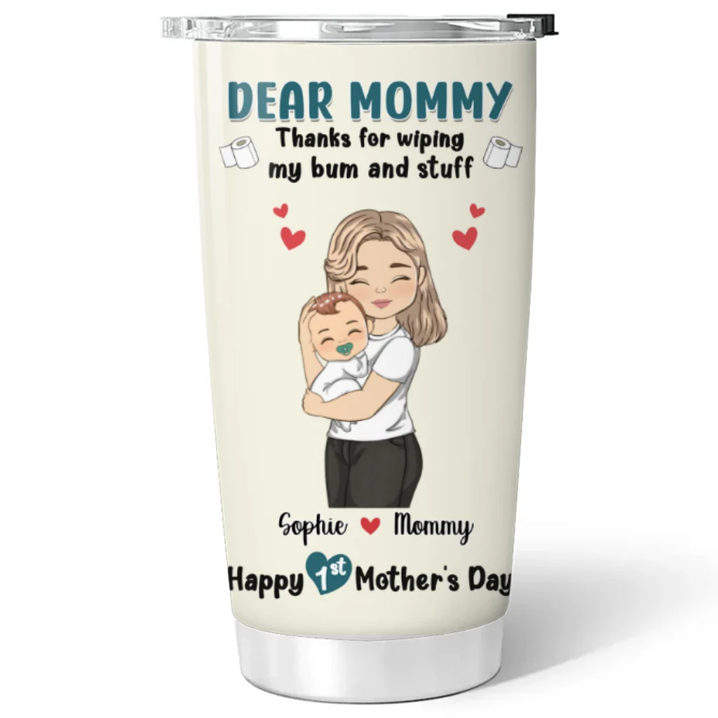 Thank You For 1st Mothers Day - Personalized Custom Tumbler - Image 5