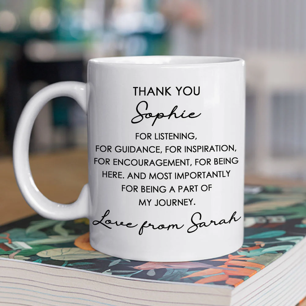 Thank You For Being A Part Of My Journey - Personalized Custom Coffee Mug - Image 2