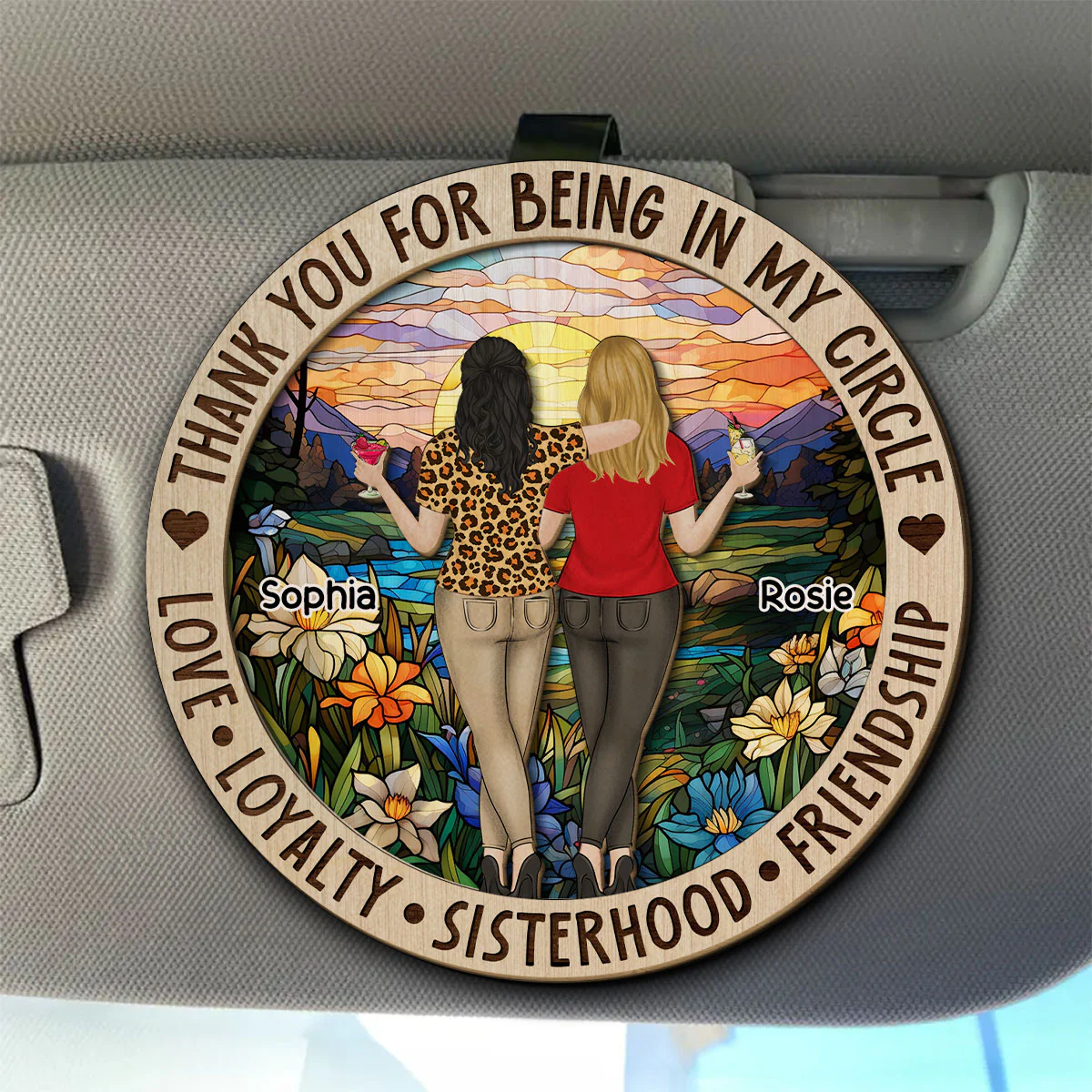 Thank You For Being In My Circle - Personalized Custom Car Visor Clip