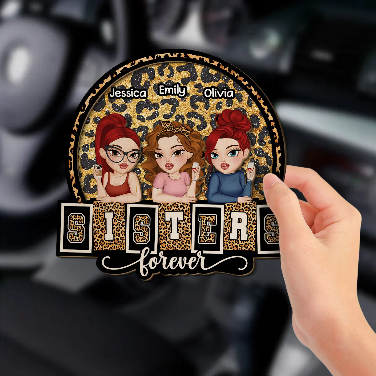 Thank You For Being My Besties - Personalized Custom Car Visor Clip - Image 2