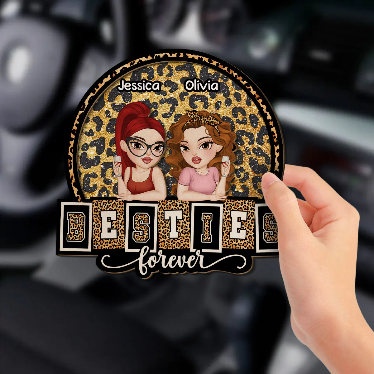 Thank You For Being My Besties - Personalized Custom Car Visor Clip - Image 4