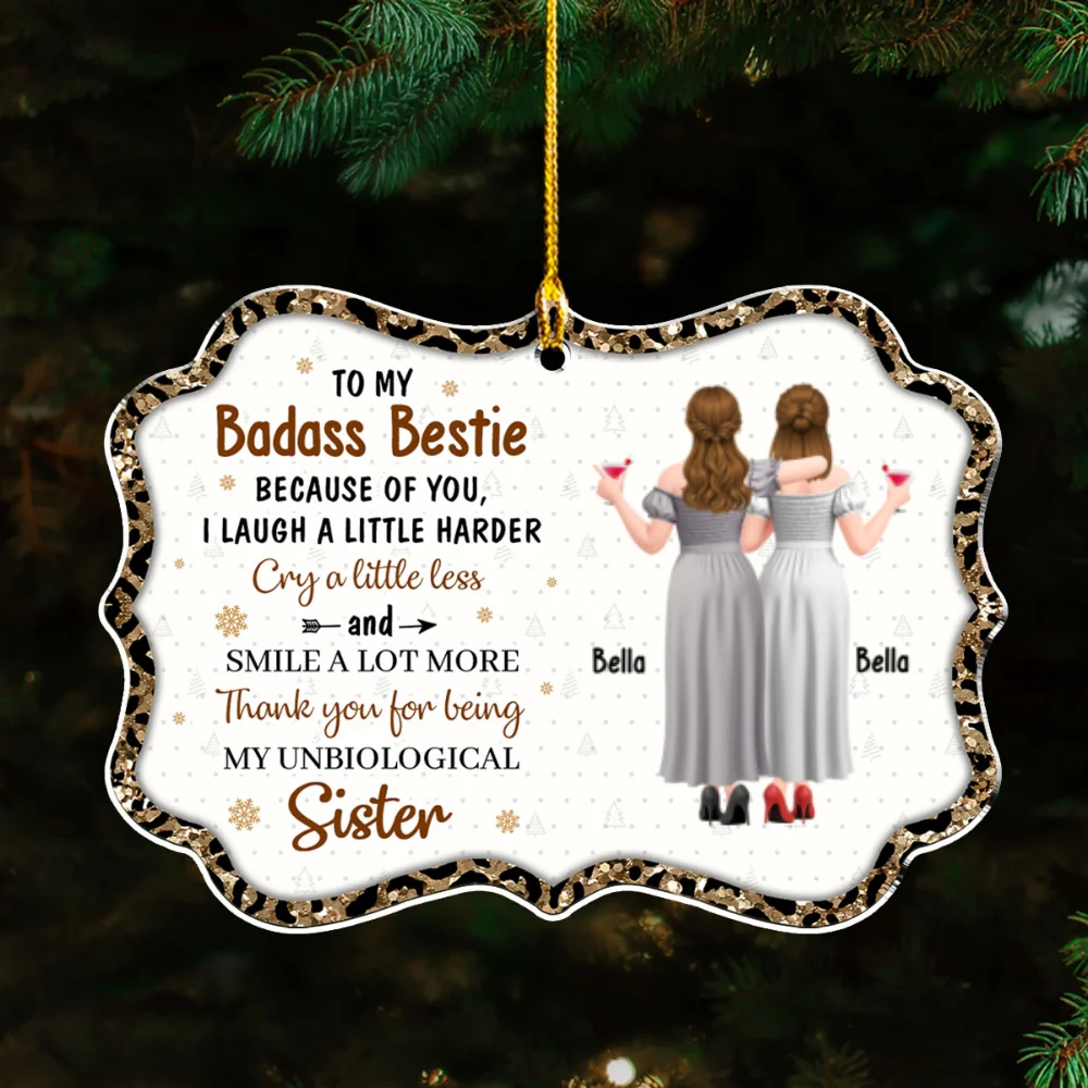 Thank You for Being My Unbiological Sister - Personalized Custom Acrylic Ornament - Image 7