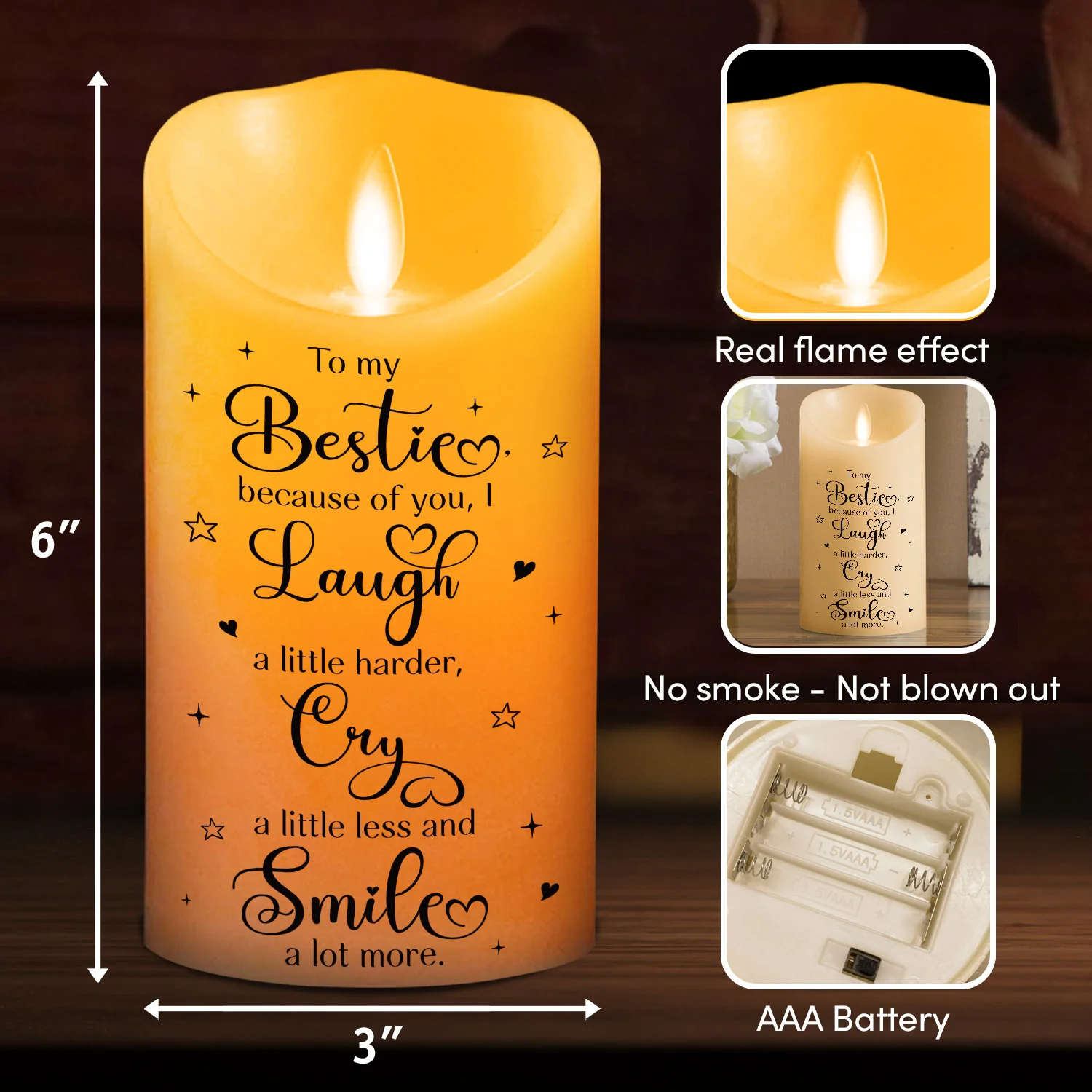 Thank You For Being My Unbiological Sister - Personalized Custom LED Candle - Image 5