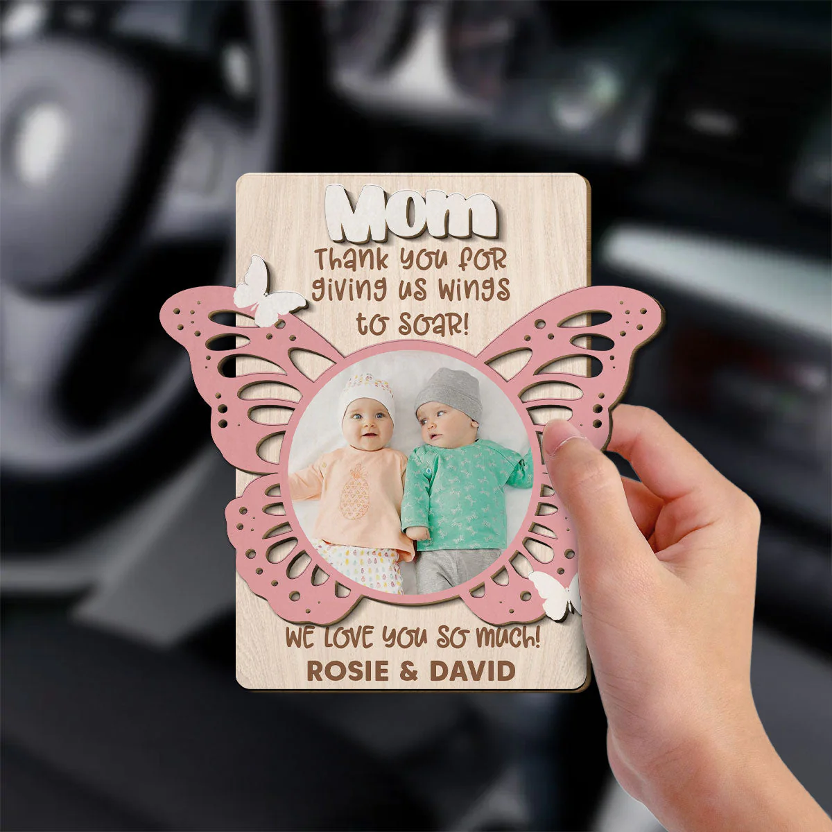 Thank You For Giving Us Wings - Personalized Custom Car Visor Clip - Image 2