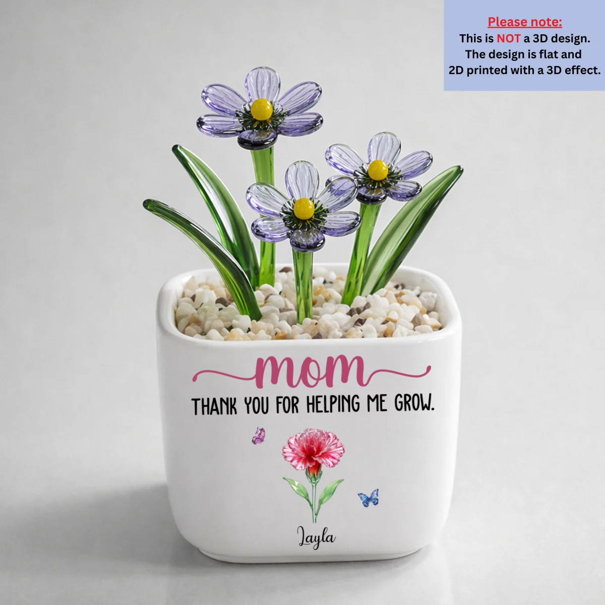 Thank You For Helping Me Grow - Personalized Custom Glass Birth Month Flower - Image 11
