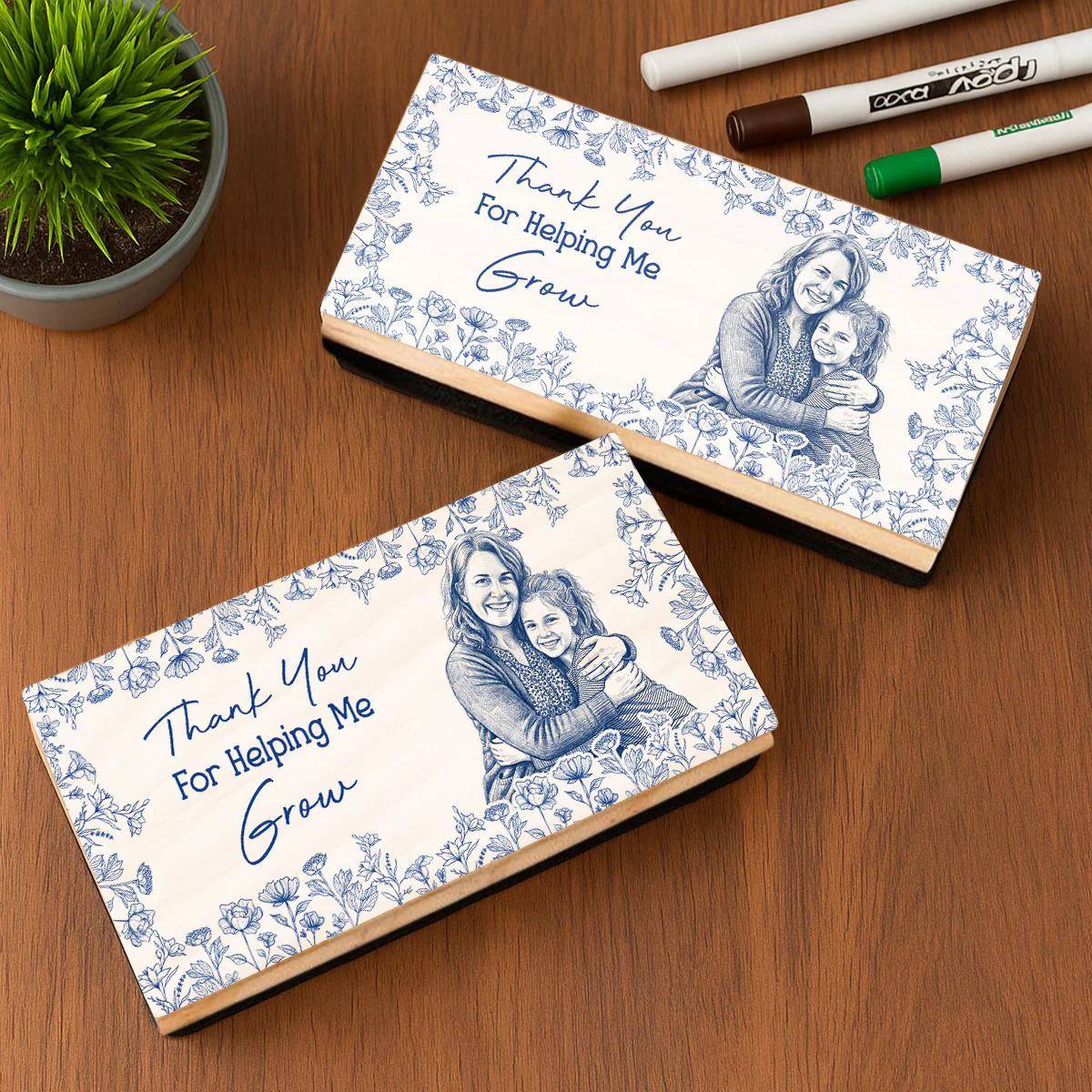Thank You  For Helping Me - Personalized Custom Whiteboard Eraser - Image 2