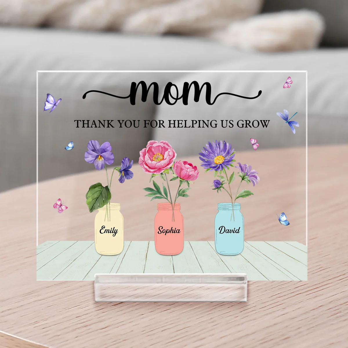 Thank You For Helping Us Grow - Personalized Custom Acrylic Plaque With Base - Image 3
