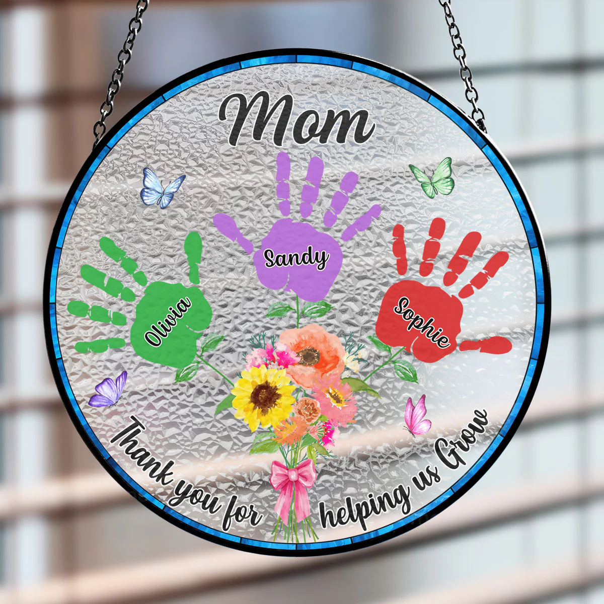Thank You For Helping Us Grow - Personalized Custom Window Hanging Suncatcher - Image 2