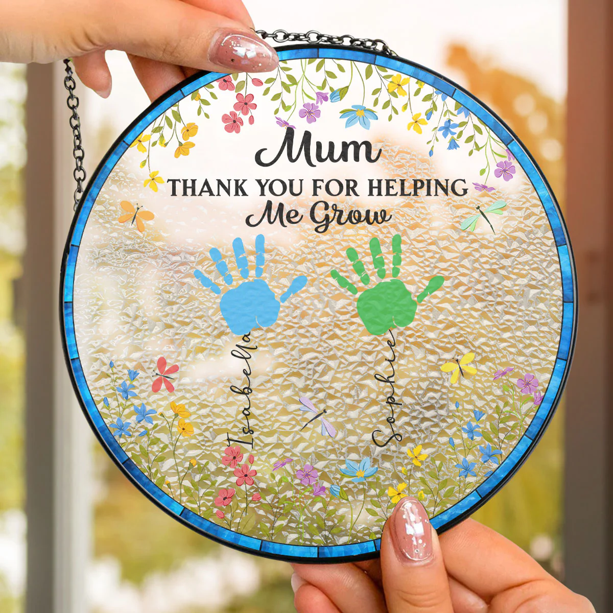 Helping Us Grow - Personalized Custom Window Hanging Suncatcher - Image 3