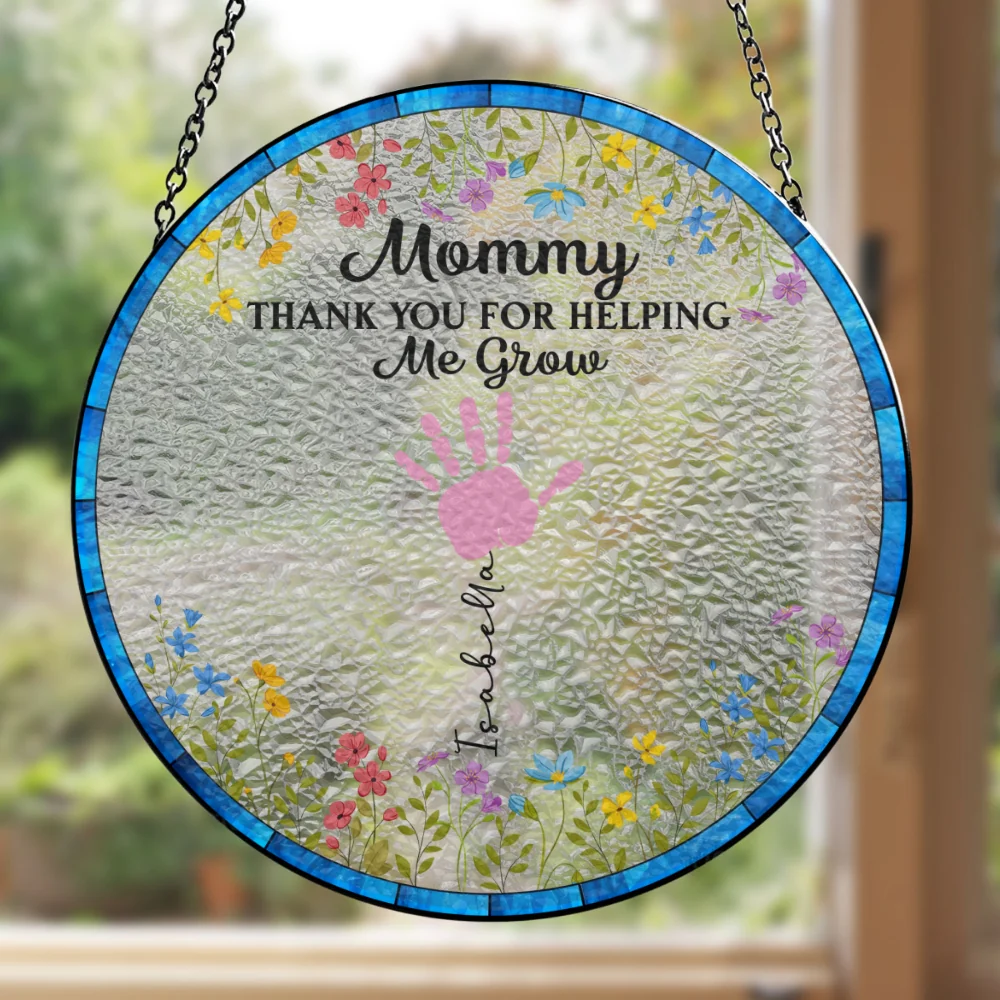 Helping Us Grow - Personalized Custom Window Hanging Suncatcher - Image 6