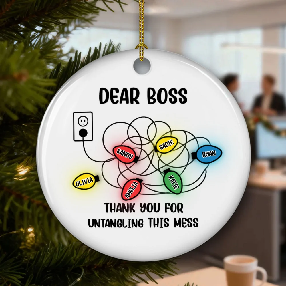 Thank You For Untangling This Mess - Personalized Custom Ceramic Ornament - Image 5