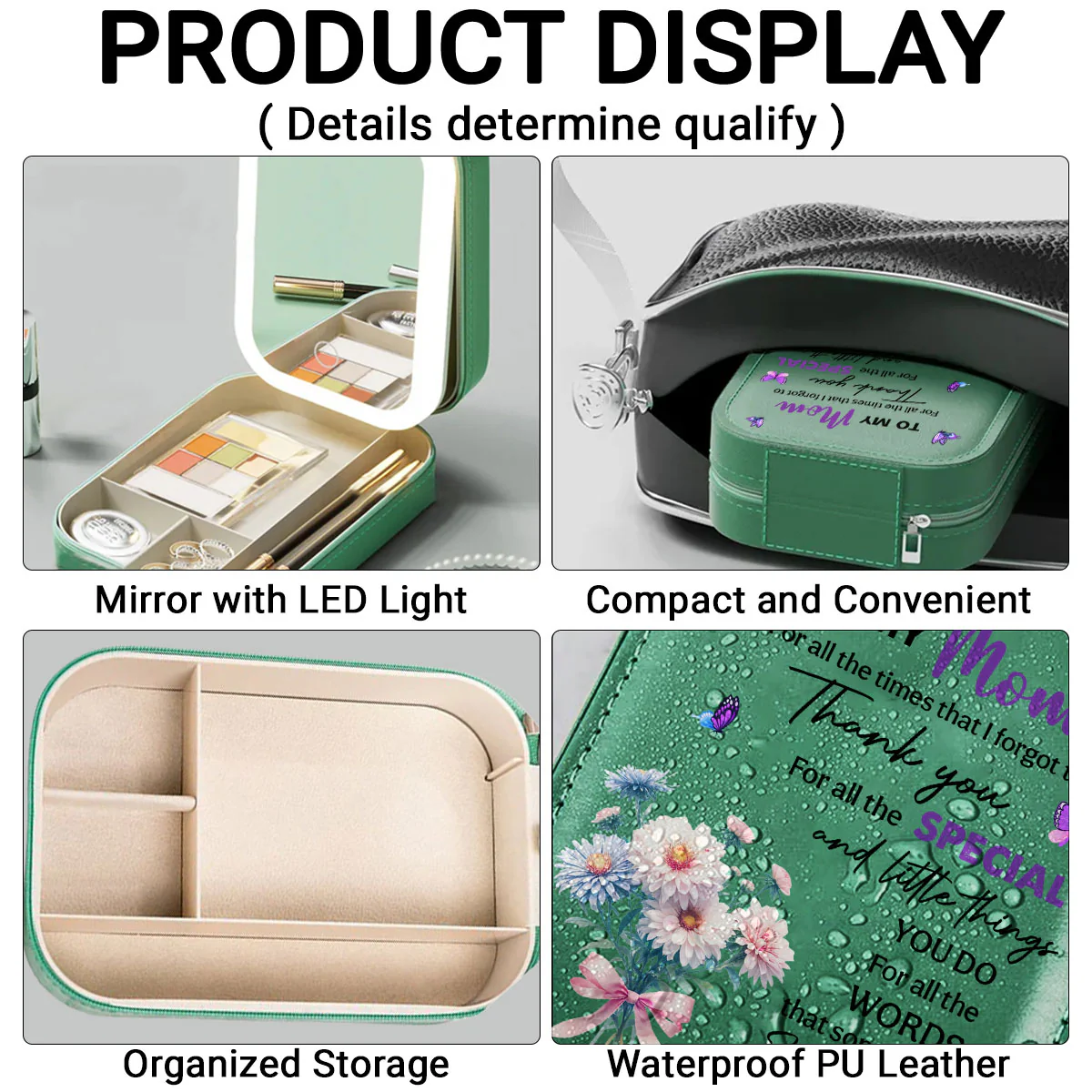 Thank You Mom For All The Special Things - Personalized Custom Jewelry Box With LED Mirror - Image 3