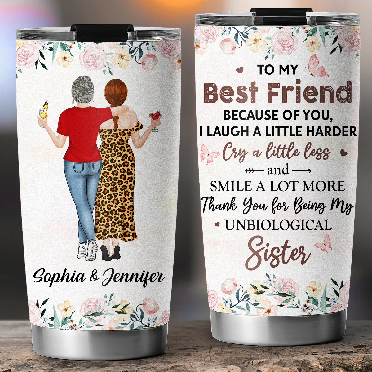 Thank You My Badass Best Friend - Personalized Custom Tumbler - Image 2