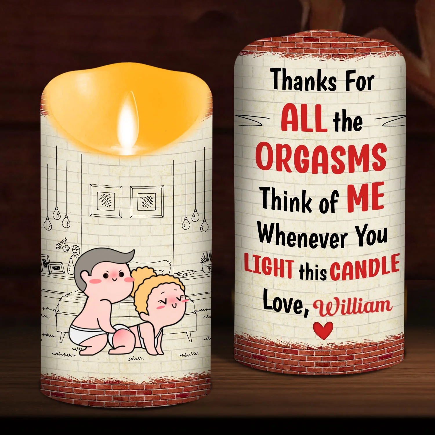 Thank You My Love - Personalized Custom LED Candle - Image 6