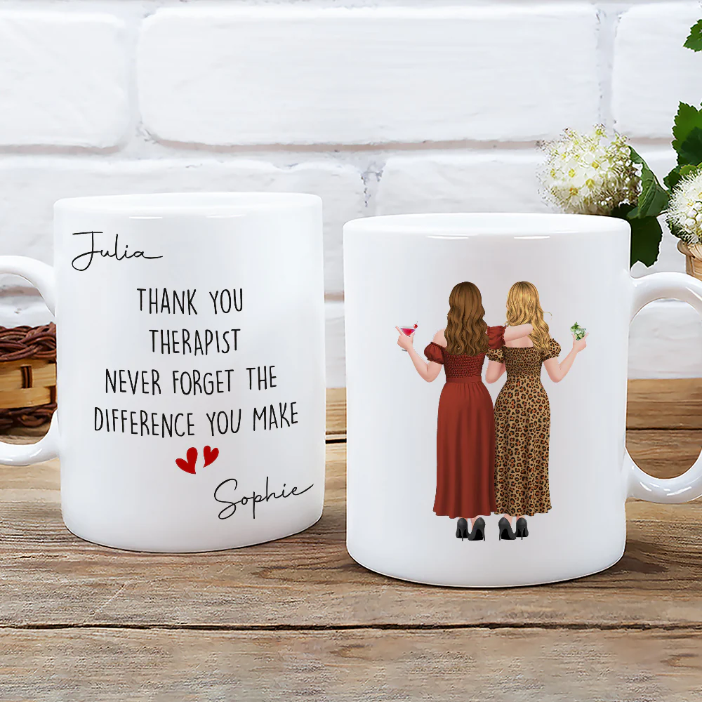 Thank You Therapist - Personalized Custom Coffee Mug - Image 2