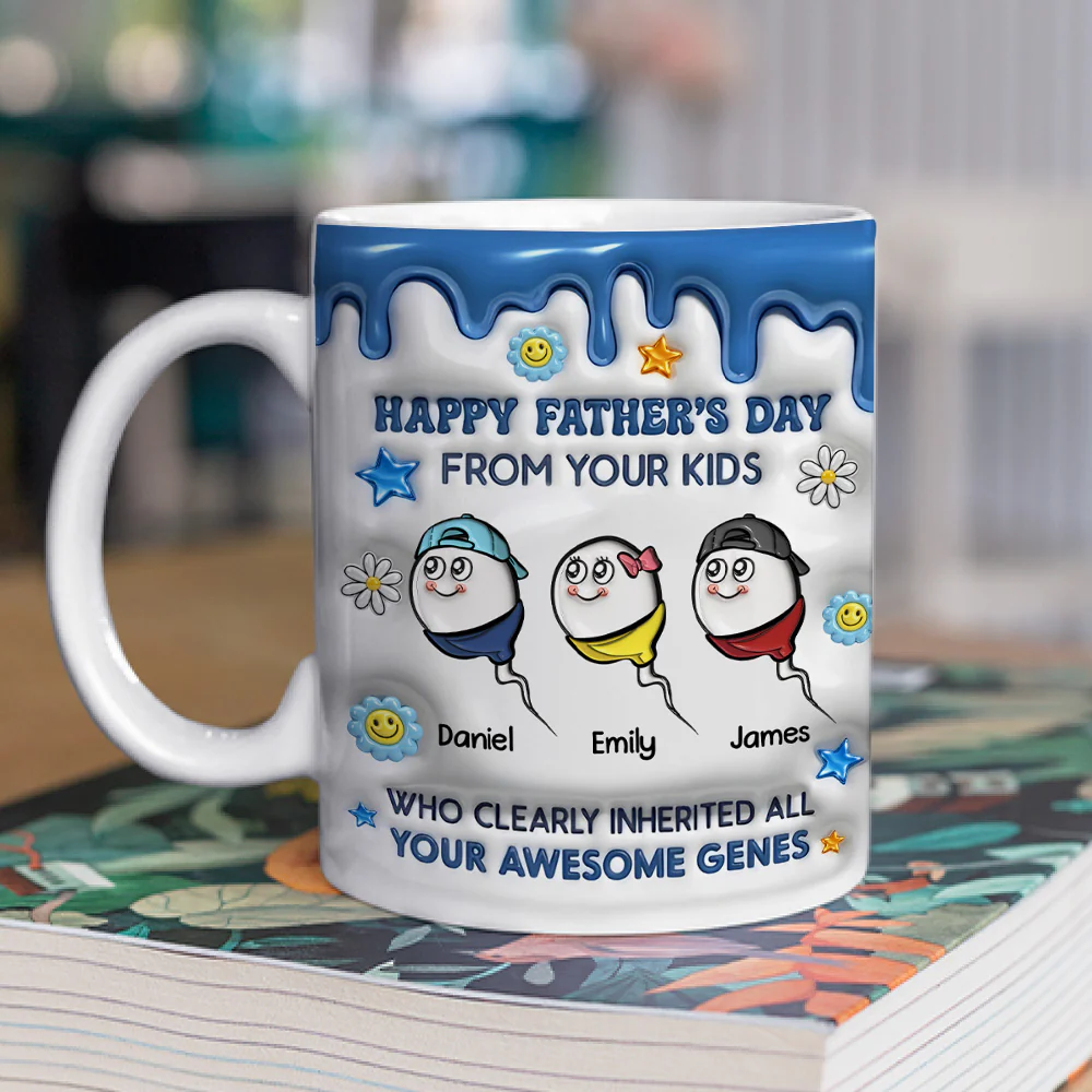 Thanks Dad For Great Genes - Personalized Custom 3D Inflated Effect Mug - Image 2
