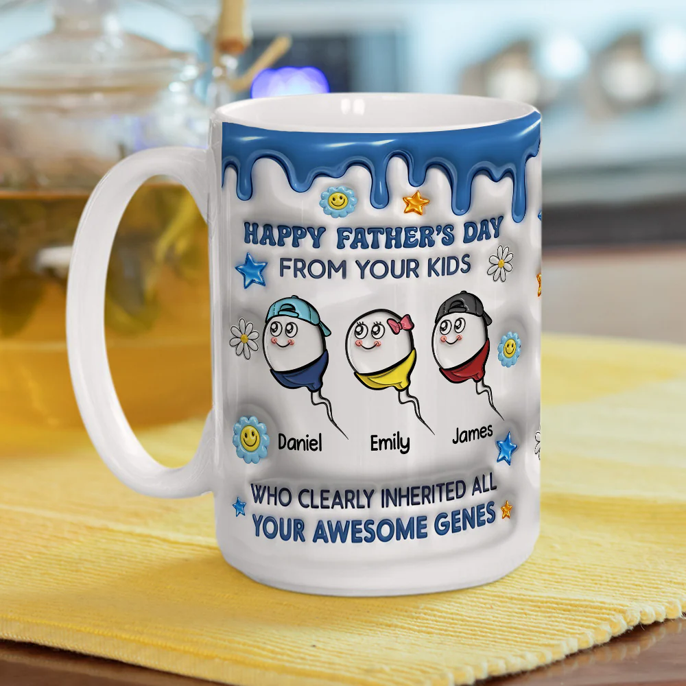 Thanks Dad For Great Genes - Personalized Custom 3D Inflated Effect Mug - Image 4