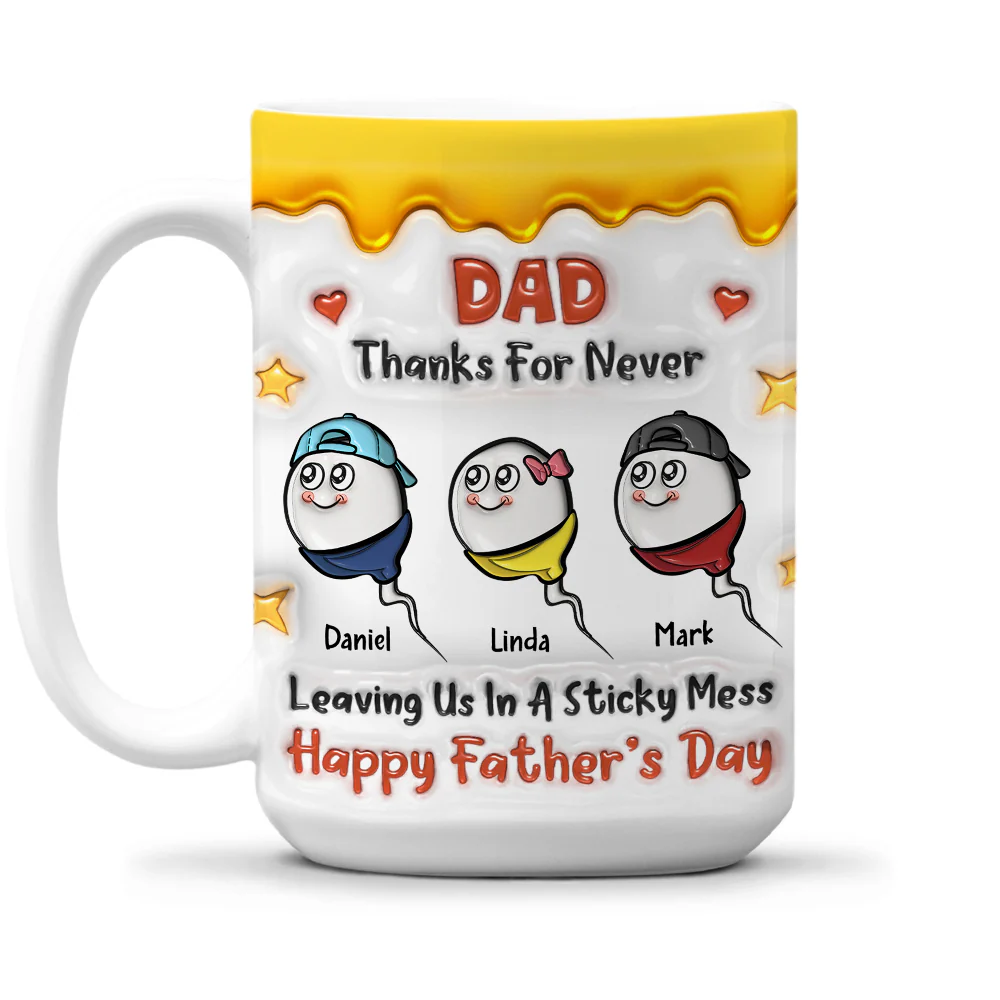 Thanks Dad For Not Leaving Us - Personalized Custom 3D Inflated Effect Mug - Image 2