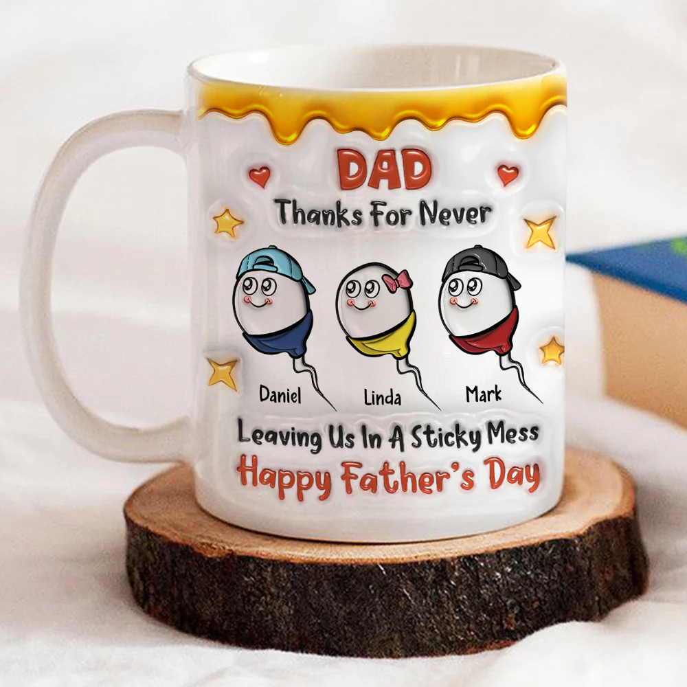 Thanks Dad For Not Leaving Us - Personalized Custom 3D Inflated Effect Mug - Image 4