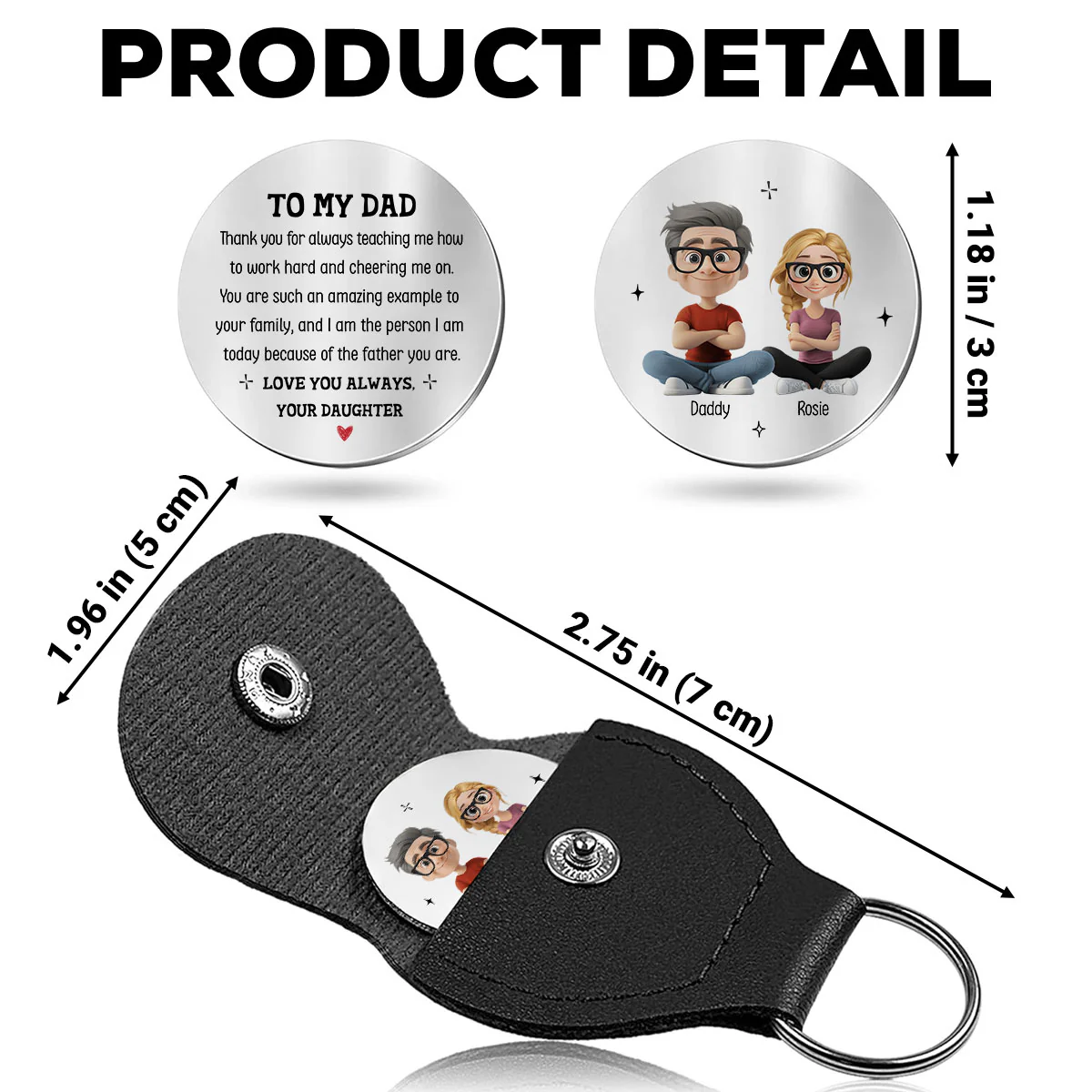 Thanks Dad For Teaching Me - Personalized Custom Pocket Hug - Image 5