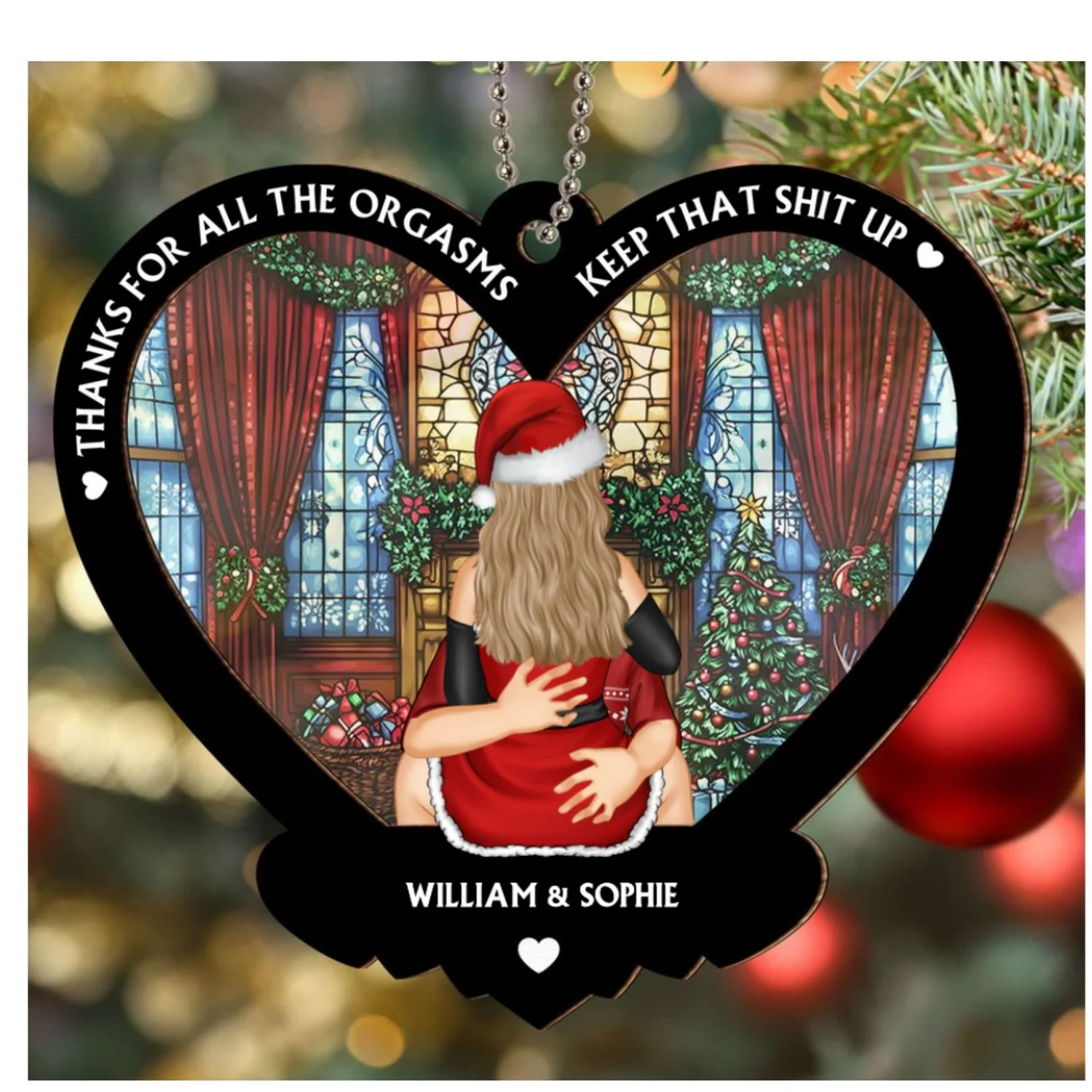 Thanks for All Christmas - Personalized Custom Suncatcher Ornament - Image 6