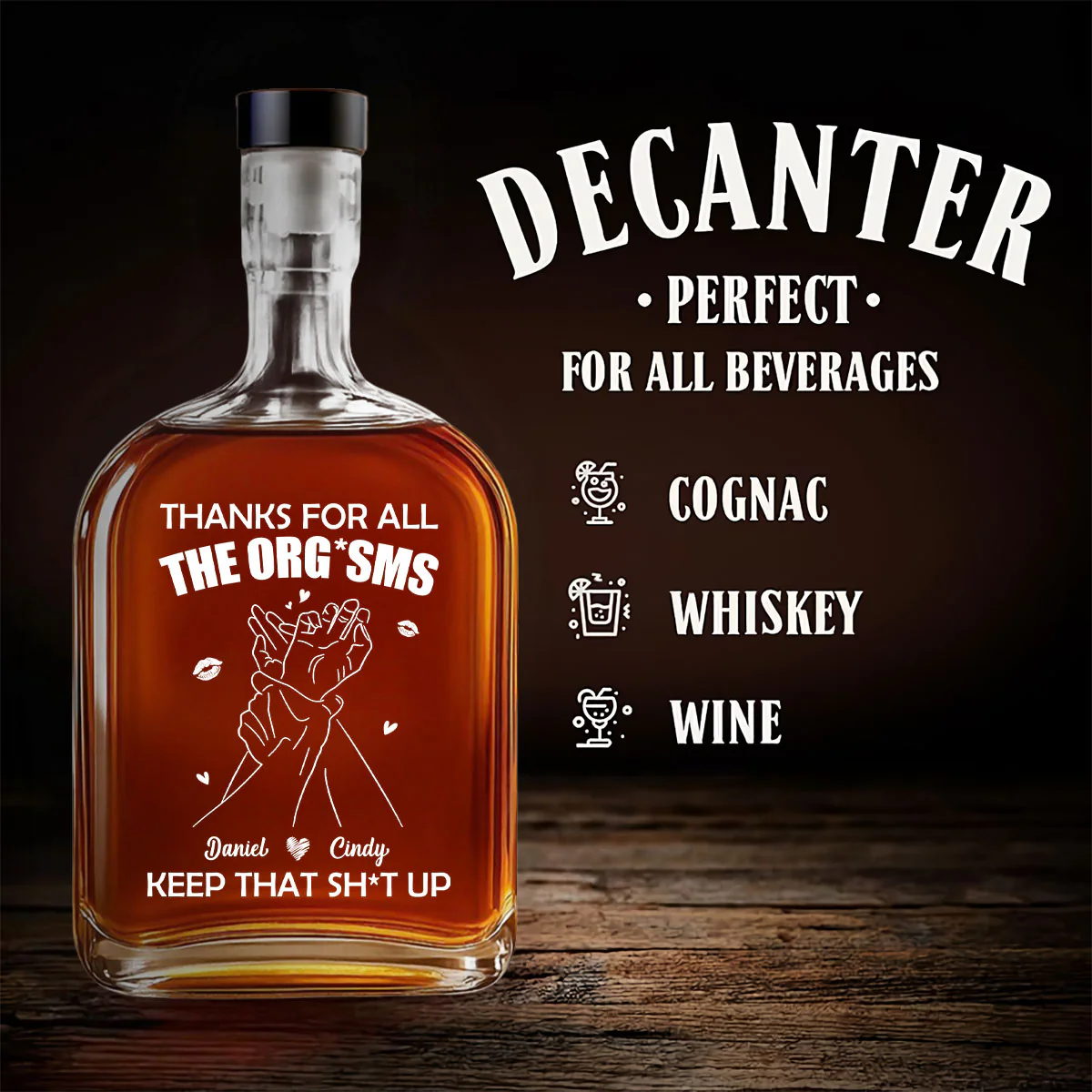 Thanks For All - Personalized Custom Spirits Decanter - Image 4