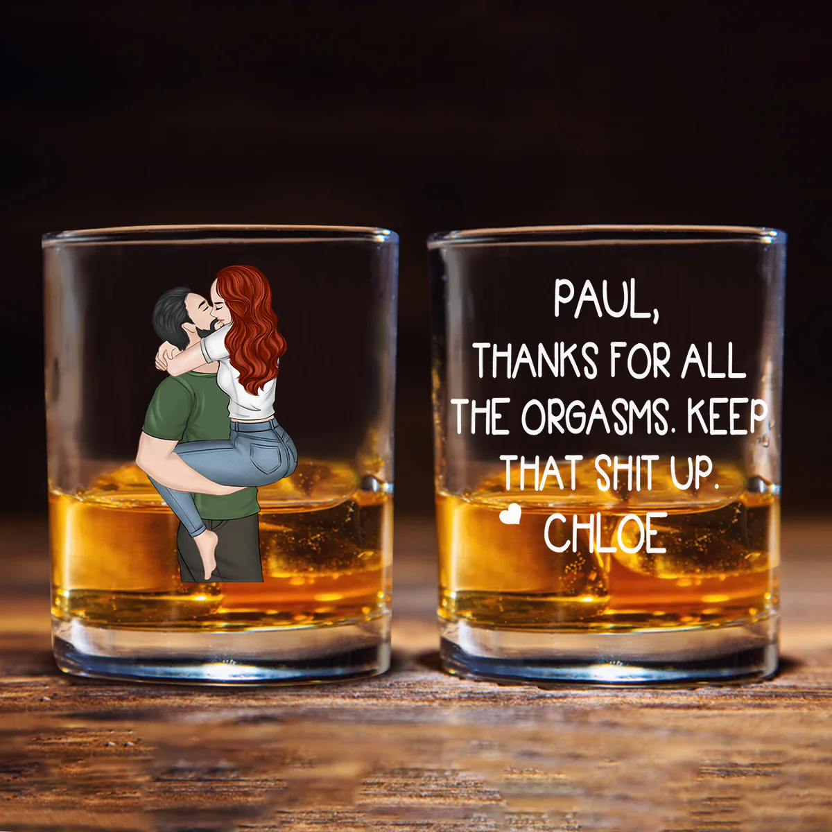 Thanks For All - Personalized Custom Whiskey Glass - Image 4