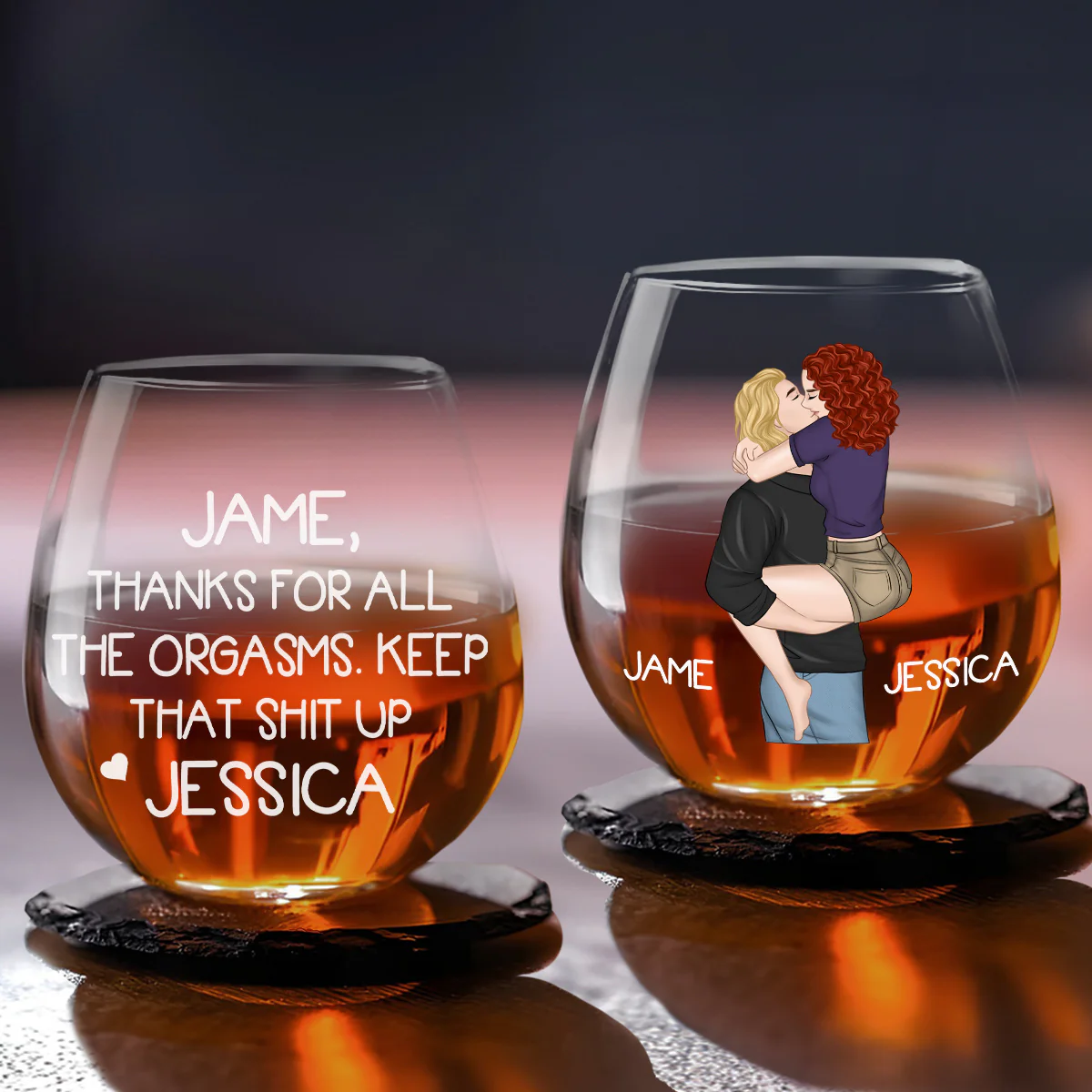 Thanks For All - Personalized Custom Wine Glass - Image 4