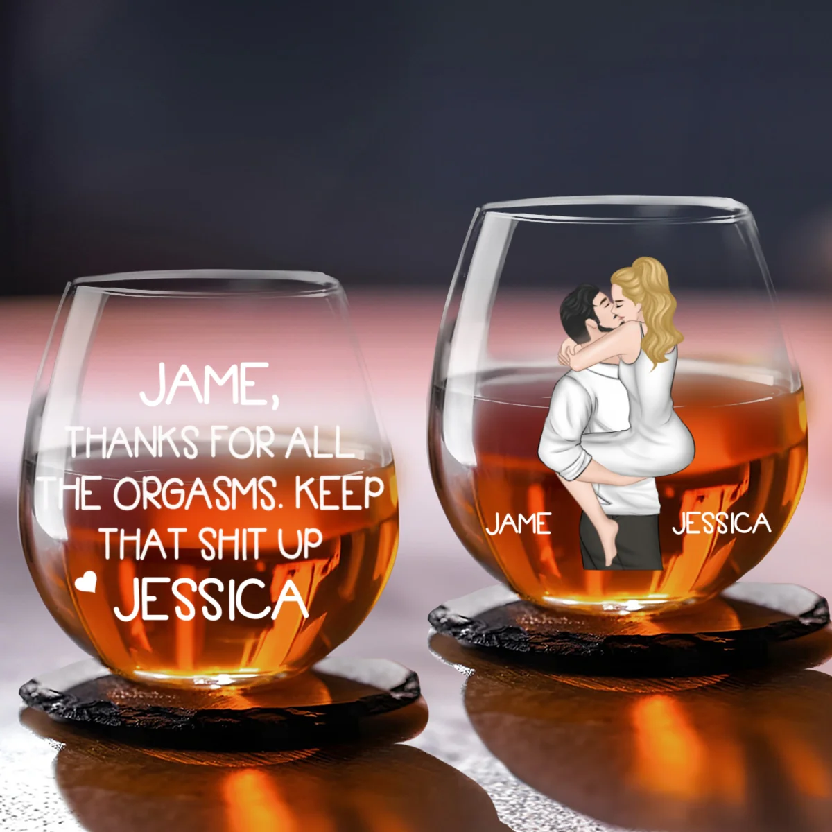 Thanks For All - Personalized Custom Wine Glass - Image 5