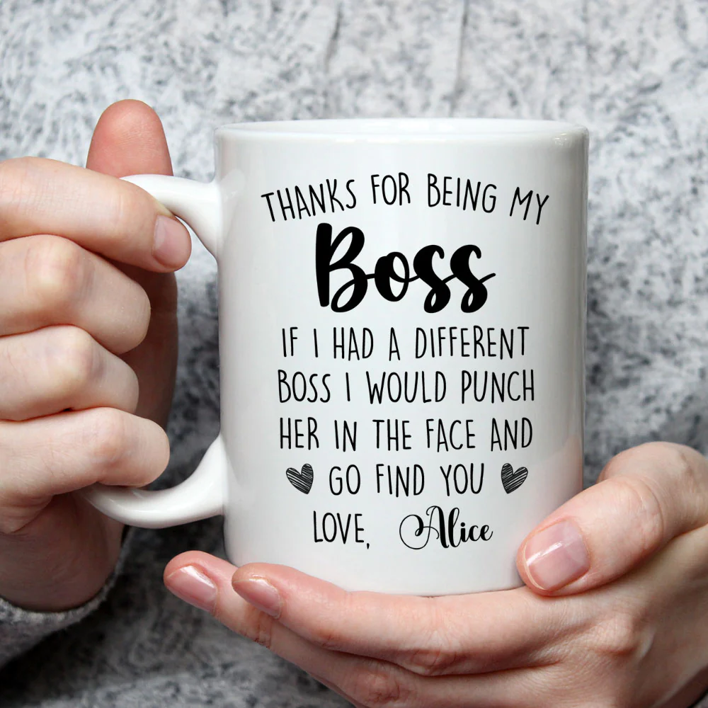 Thanks For Being My Boss - Personalized Custom Coffee Mug - Image 2