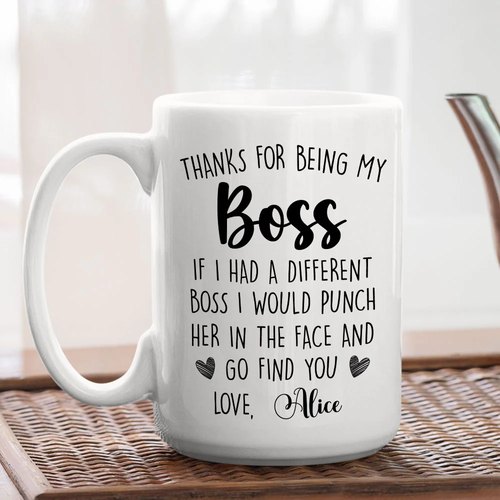 Thanks For Being My Boss - Personalized Custom Coffee Mug - Image 4