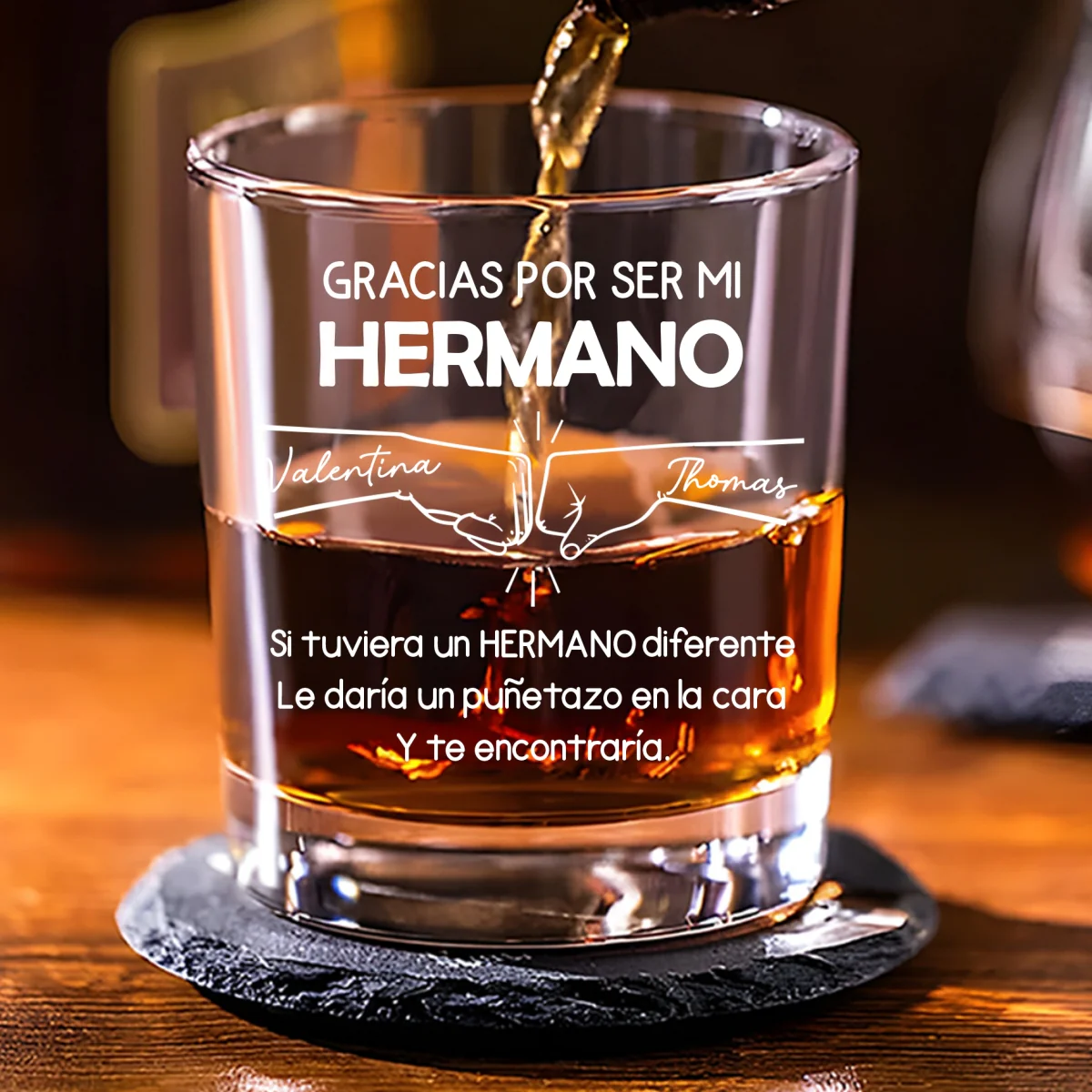 Thanks For Being My Brother 2 - Personalized Custom Whiskey Glass - Image 6