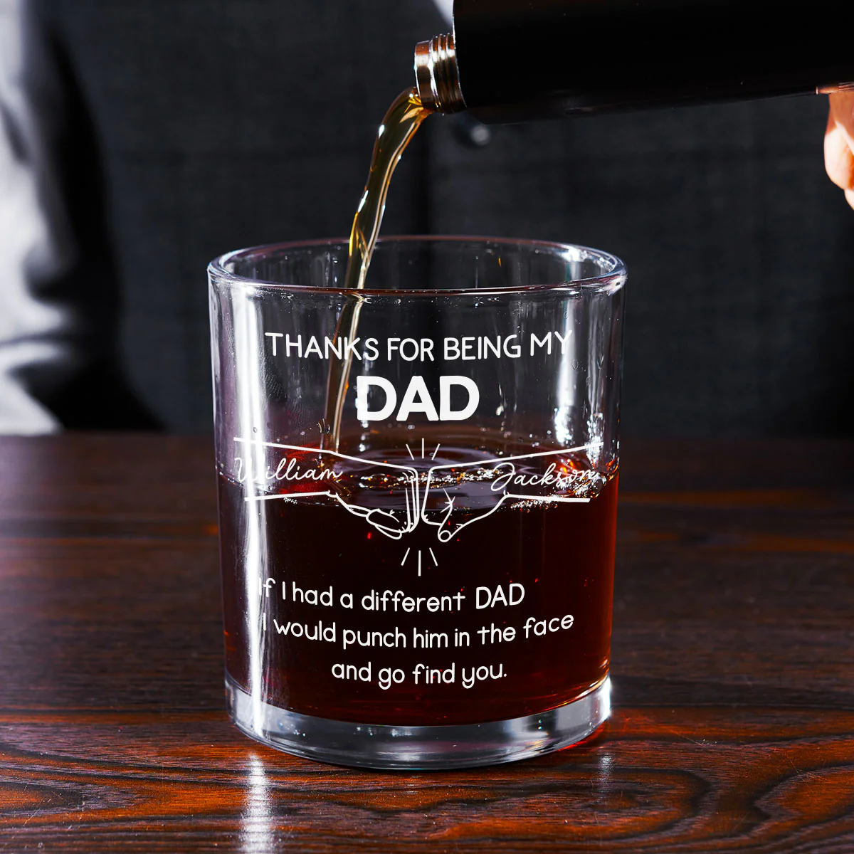 Thanks For Being My Brother - Personalized Custom Whiskey Glass - Image 2