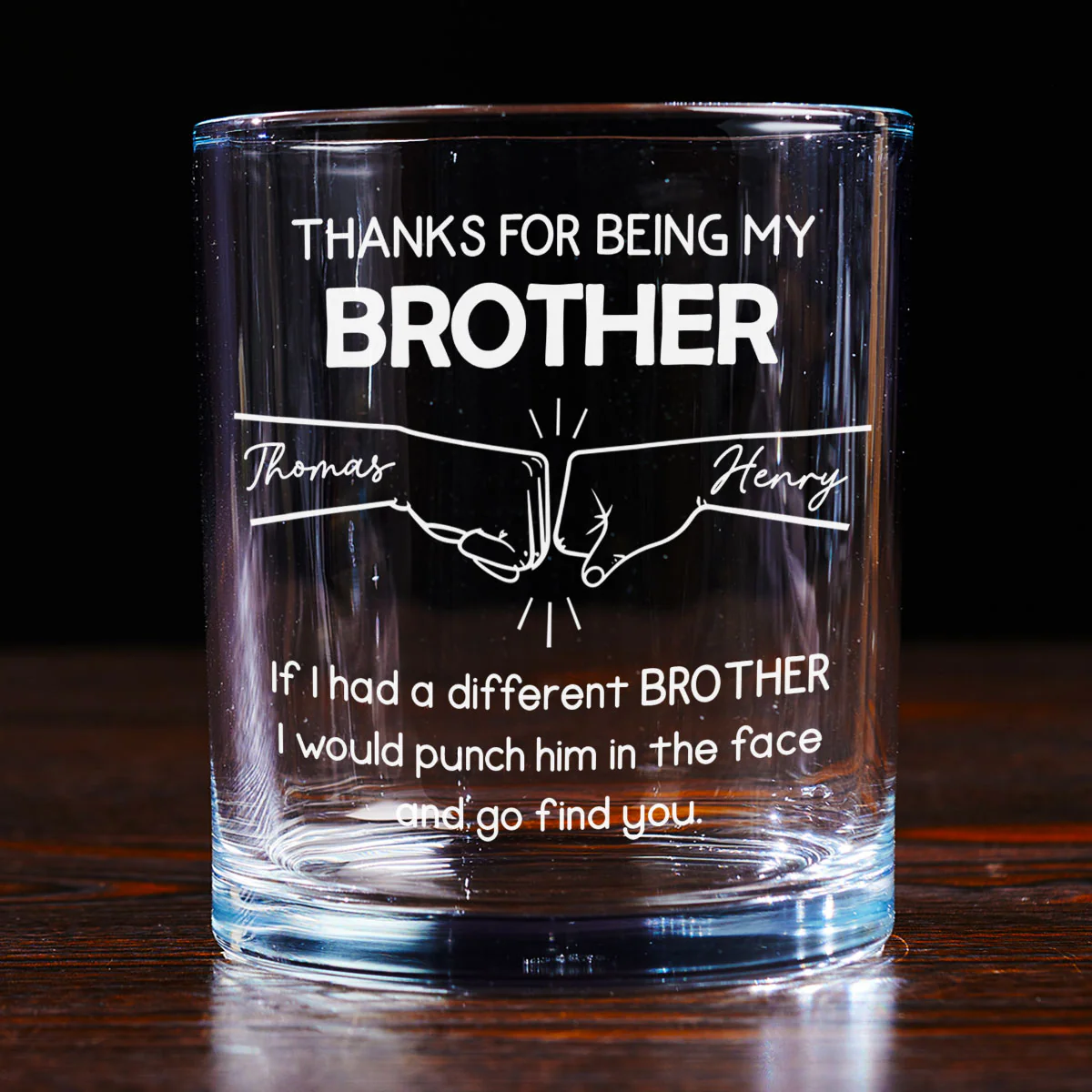 Thanks For Being My Brother - Personalized Custom Whiskey Glass - Image 3