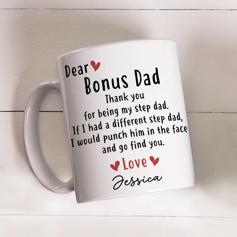 Thanks For Being My Step Dad - Personalized Custom Coffee Mug - Image 2