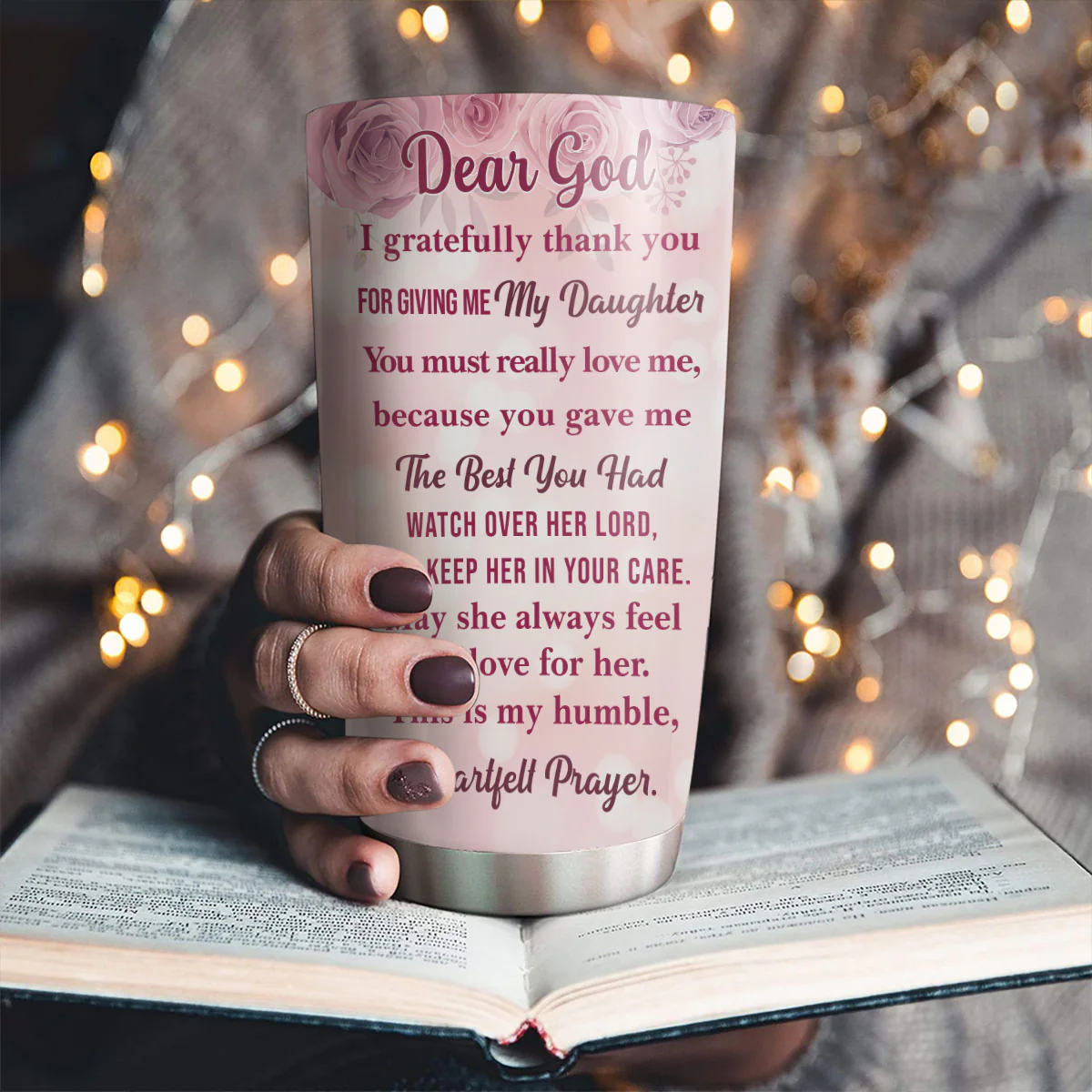 Thanks For Giving Me The Best - Personalized Custom 3D Effect Tumbler - Image 2