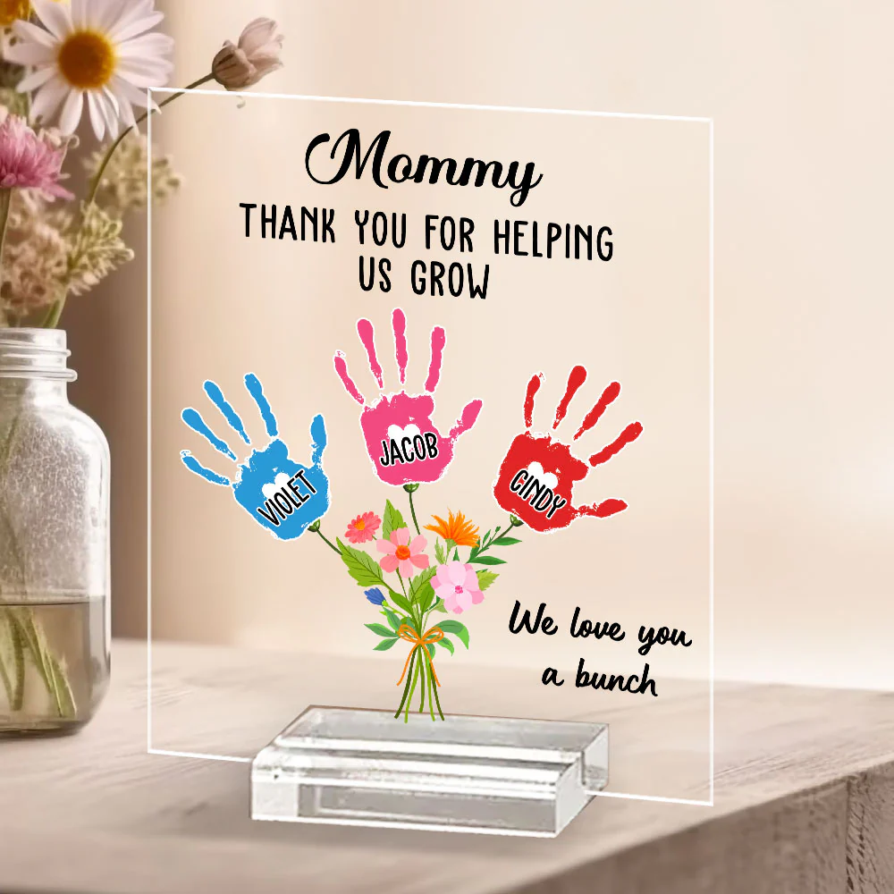 Thanks For Helping Me Grow -  Personalized Custom Acrylic Plaque With Base - Image 4
