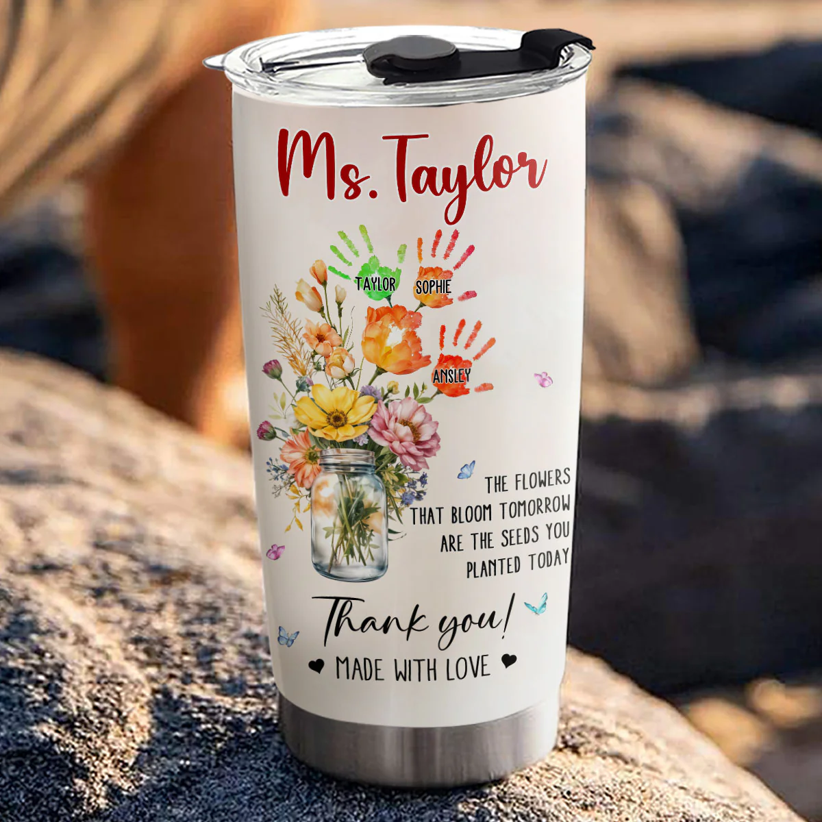 Thanks For Helping Me Grow - Personalized Custom Tumbler - Image 3