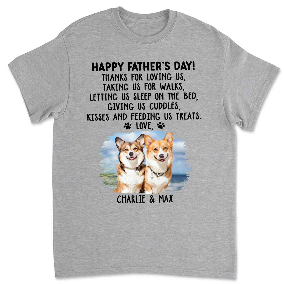 Thanks For Loving Me Dad Photo - Personalized Custom Unisex T-Shirt