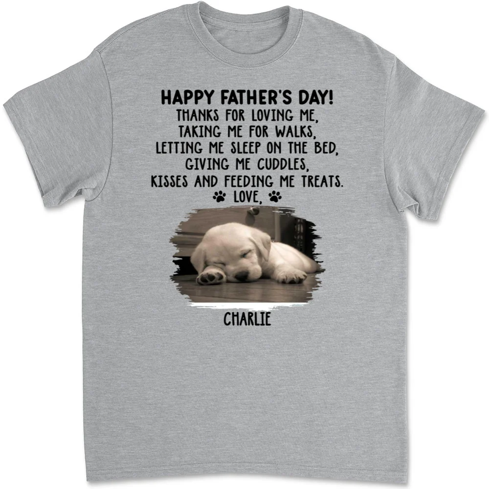 Thanks For Loving Me Dad Photo - Personalized Custom Unisex T-Shirt - Image 6