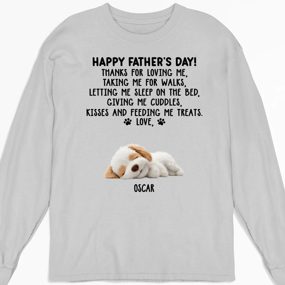 Thanks For Loving Us Dad - Personalized Custom Long Sleeve T-shirt - Image 3