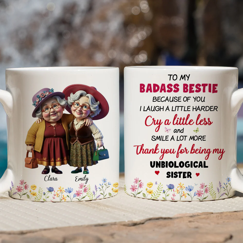Thanks For My Unbiological Sister 2 - Personalized Custom Coffee Mug - Image 2